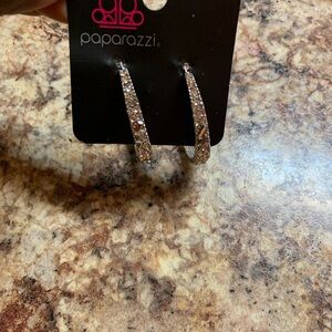Paparazzi Glittering Silver Hoop Earrings